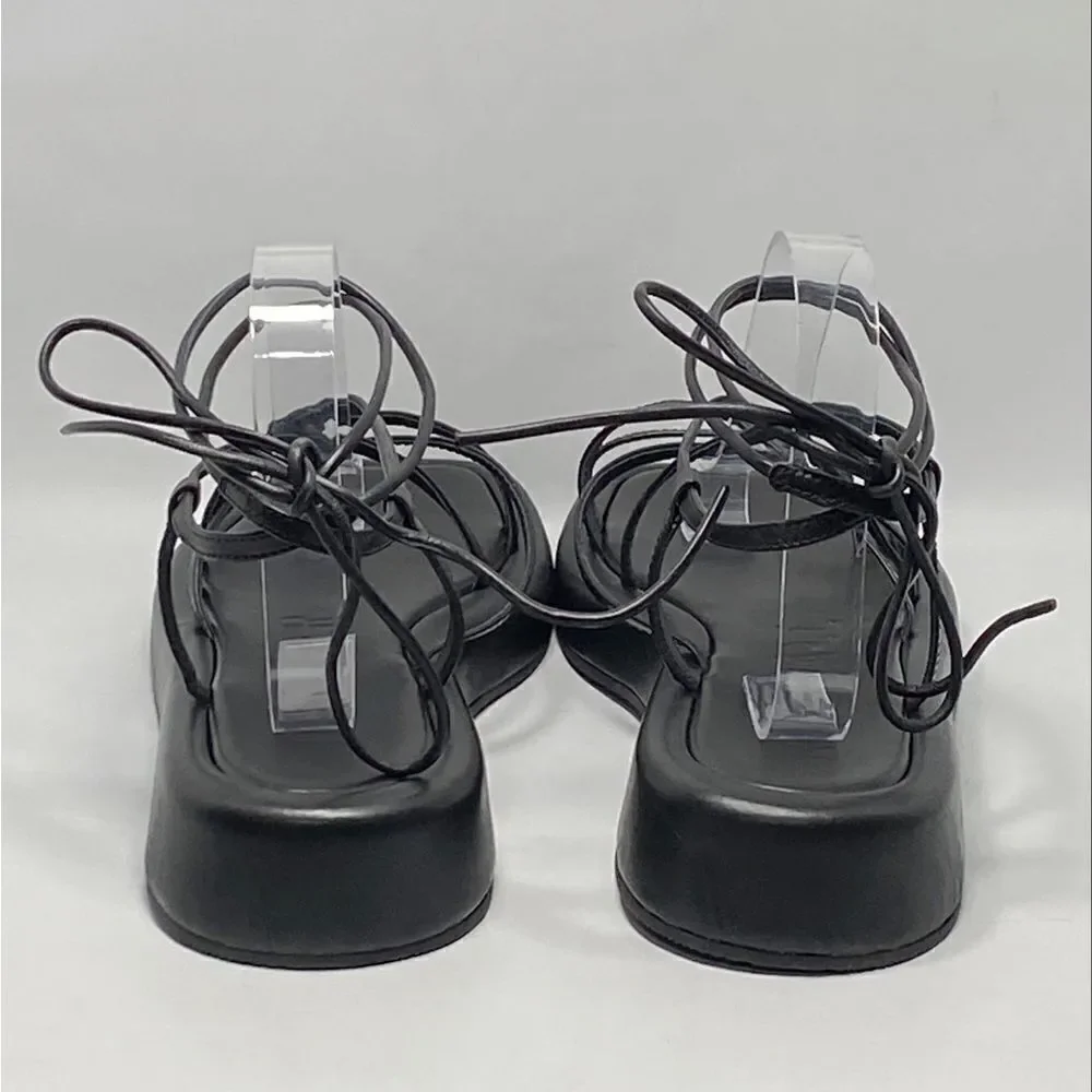 Loeffler Randall Beau Black Wrap Platform Sandal size 9